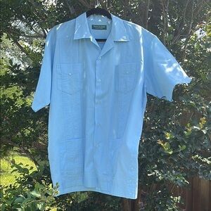 Men's Sky Blue Casual Button Down Shirt